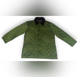Barbour Liddesdale Jacket Adult XL Green Quilted Nylon Barn Work Coat Mens
